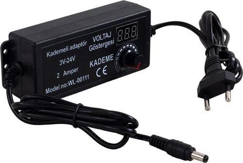 WINLIGHT WL-00111 3 VOLT - 24 VOLT - 2 AMPER 5.5*2.5 UÇLU DIGITAL EKRANLI AYARLI KADEMELİ ADAPTÖR (4