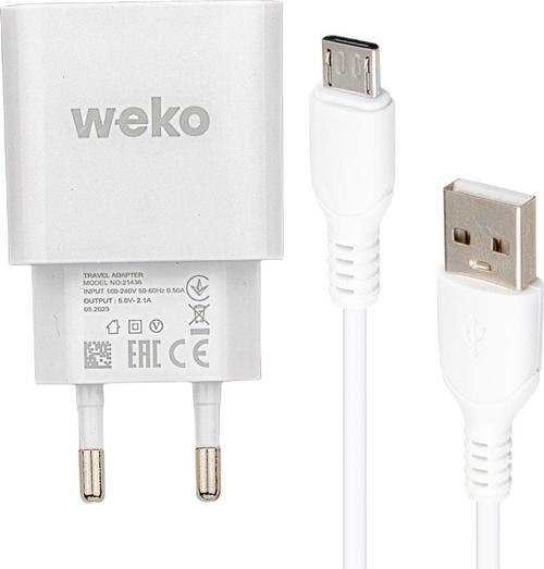 WK-21436 M7 2.1 AMPER ŞARJ BAŞLIK ADAPTÖRÜ + MICRO USB KABLO (NO:3) 