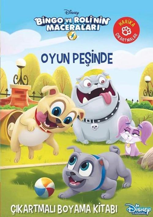 Bingo ve Roli'nin Maceraları-Oyun Peşinde Çıkartmalı Boyama Kitabı