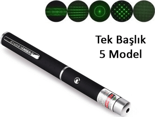 Yeşil Lazer Pointer 500 mW 15 Km Etkili (Tek Başlık 5 Model) 