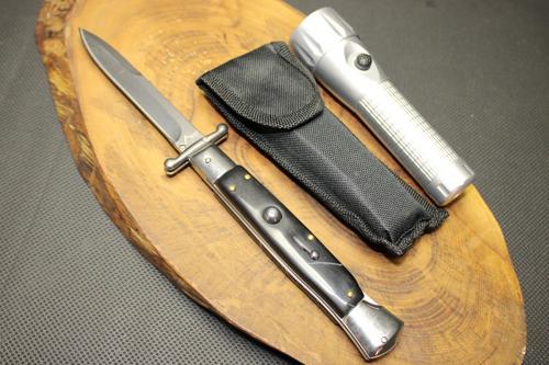 AKC 24.5 cm Aga Champolin Siyah Düz Ağız Çakı 