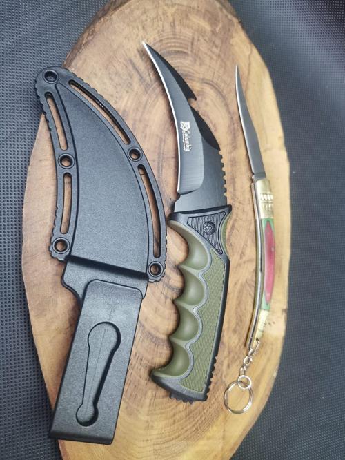 Kamp Outdoor 21 cm Oval Avcı Bıçağı ve Kılçık Çakı Seti 