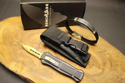 Microtech 14 cm Gold Bıçak Ağızlı İçten Çıkmalı Çakı