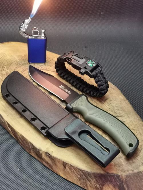 Kamp Outdoor 21 cm Avcı Bıçağı ve Ejder Çakmak Seti 