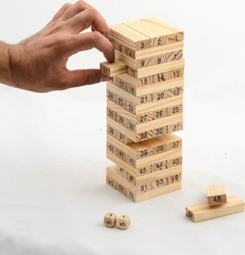 Jenga Ahşap Denge Oyunu 54 Parça