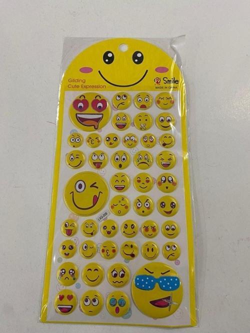Gülen Yüz Emoji Beş Kabartmalı Lüks Sticker