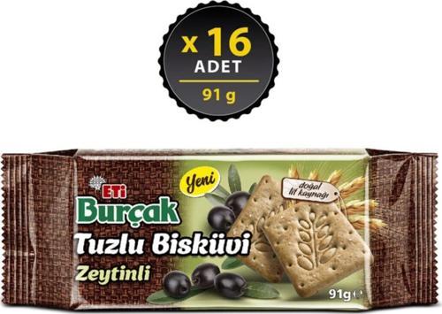 Burçak Zeytinli Tuzlu Bisküvi 91 g x 16 Adet