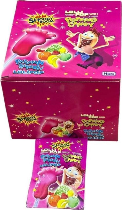 Patlayan Şekerli Ayak Lolipop Meyveli 12 gr 48'li