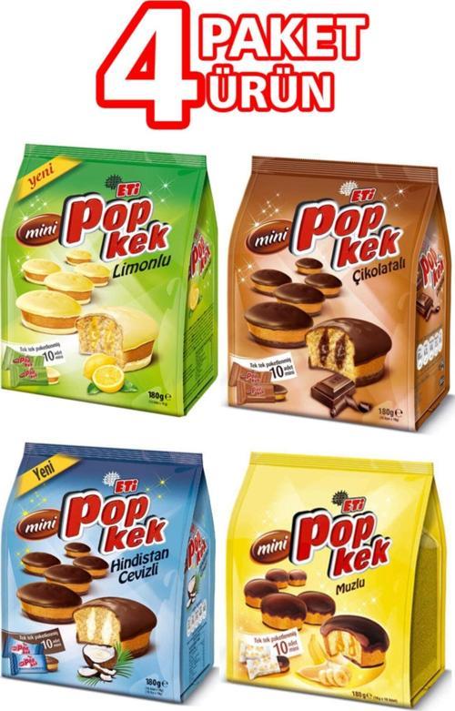 Popkek Mini 10lu 4 Çeşit 4 Paket