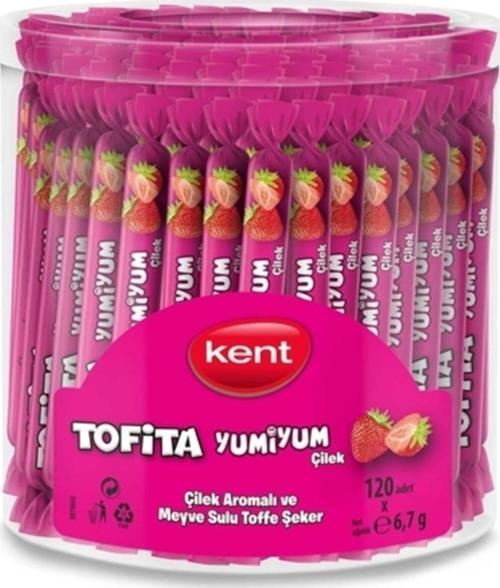 Tofita Yumiyum Çilek Aromalı Yumuşak Şeker 6,7 gr 120 Adet Ktç928