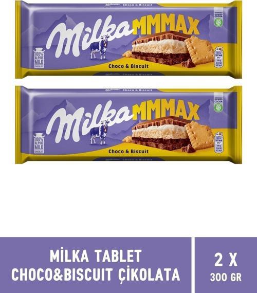 Choco & Biscuit Tablet Çikolata 300 gr Mmmax - 2 Adet