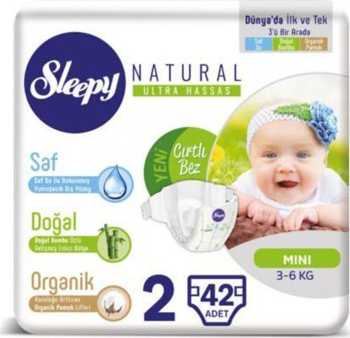 Natural Bebek Bezi 2 Numara Mini 42 Adet