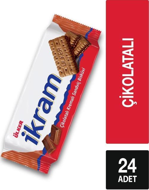 İkram Çikolata Kremalı Sandviç Bisküvi 84 Gr (24 Adet)