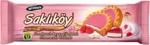 Saklıköy Frambuaz Kremalı Cheesecake Bisküvi 100 Gr X18 Adet