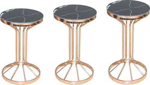 Brc 12739 Bufalo Zigon Model SİYAH Mermer Temper cam Metal Çelik BakırRenk Kaplam