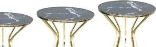 Brc 17535 CADDE Zigon Siyah Mermer Temper CAM Metal Gold renk Kaplama El Yapım