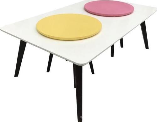 ORTA ZİGON 13915 sehpa Tk Model Kayın torna RETRO ayak MDF tabla Parlak renkle