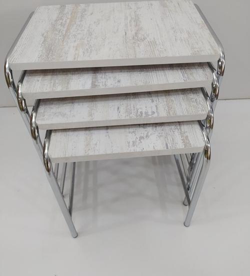 Zigon Sehpa 14005 Demet Metal Model Nikelaj Ayak Ahşap Mermr Dalga Desen El Yapım