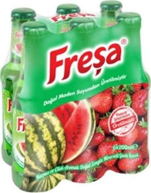 Fresa Karpuz-Çilek Aro. Dog. Maden Suyu 6x200 ml. (meyveli soda) (6'lı)