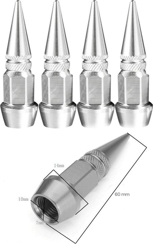 Oto Araba Sibop Kapağı Seti Metal Sivri 4'lü Set Krom 60 Mm