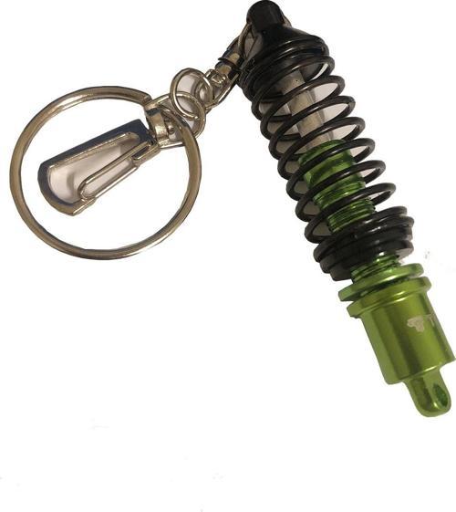 Oto Araba Anahtarlık Coilover Ayarlanabilir Yeşil Siyah Yaylı Metal