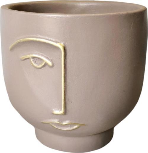 Vazo Yarım Yüz Polyester Beyaz 17X17