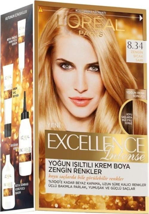Excellence Saç Boyası 8.34 Zengin Sıcak Sarı