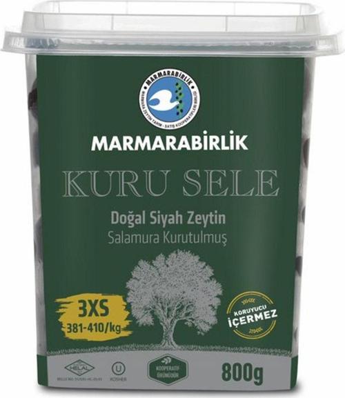 Siyah Zeytin Kuru Sele 3Xs 381-410 800 Gr