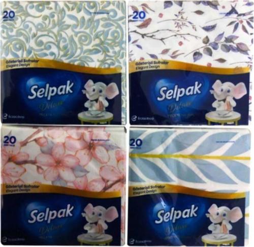 Deluxe Elegant Design Desenli Peçete 29,5 X 30 Cm 20'lik 20 Paket