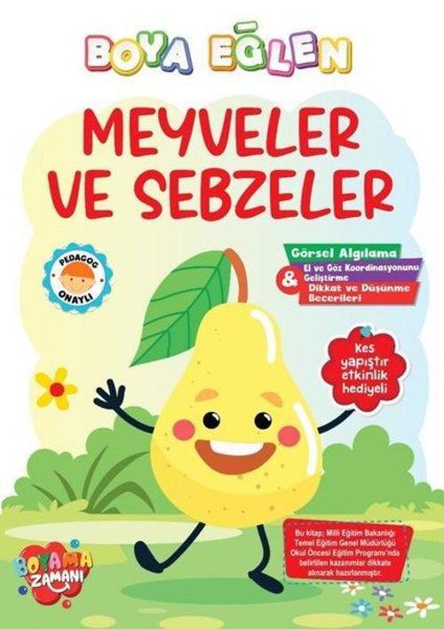 Boya Eğlen - Meyveler ve Sebzeler Kes Yapıştır Etkinlik Hediyeli