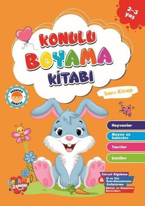 Konulu Boyama Kitabı - Sarı Kitap - 2 - 3 Yaş