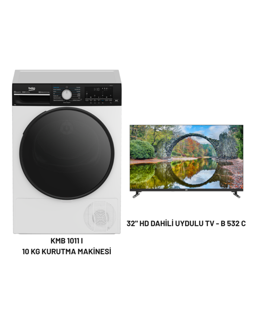 KMB 1011 I KURUTMA MAKİNASI - 32" HD Dahili Uydulu TV HEDİYE!