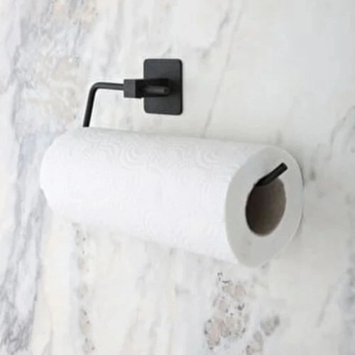 ® Kendiliğinden Yapışkanlı Siyah Paslanmaz Metal Rulo Havluluk Aparat