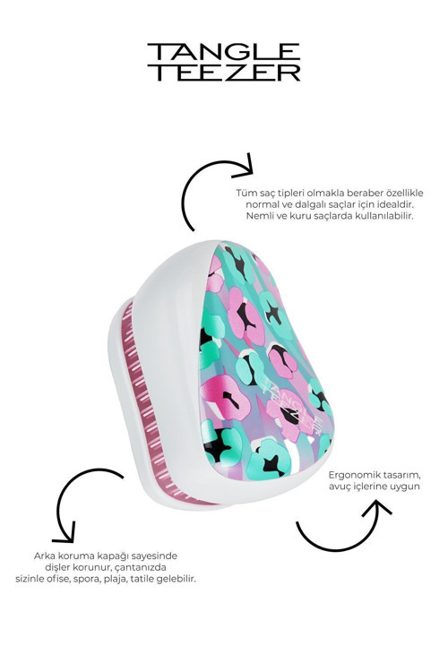 Compact Styler Digital Leopar Pembe Saç Fırçası