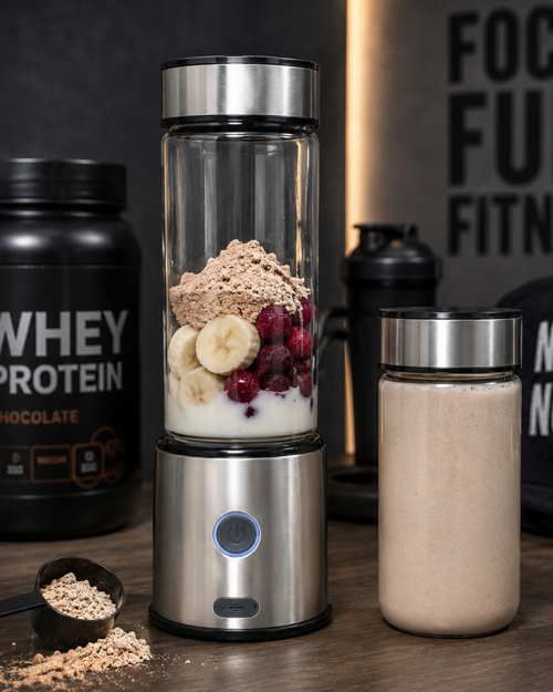 popüler Çift Hazneli Cam Blender USB Şarjlı Smoothie ve Buz Kırıcı Blender 2026