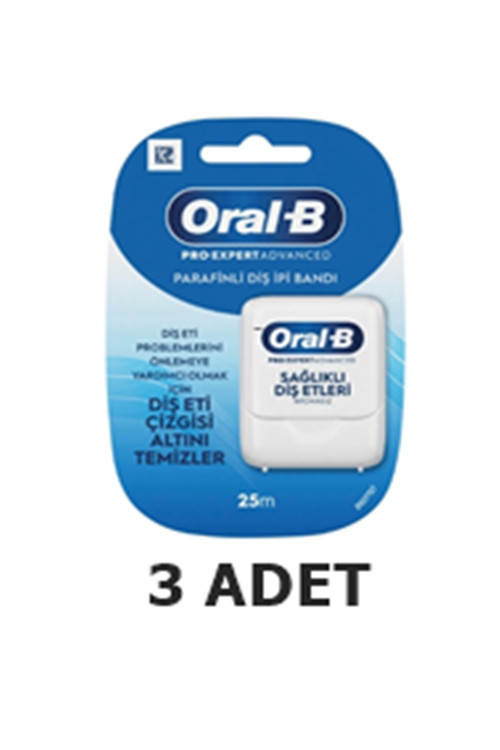 Oral B Pro Expert Advanced Sağlıklı Diş Etleri Parafinli Diş İpi Bandı 25M X 3Adet