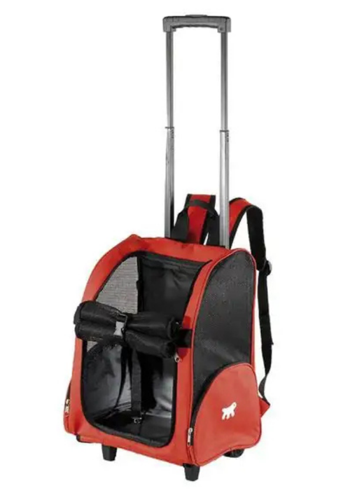 Trolley Small Kırmızı Tekerlekli Çekçekli Kedi Köpek Sırt Taşıma Çantası