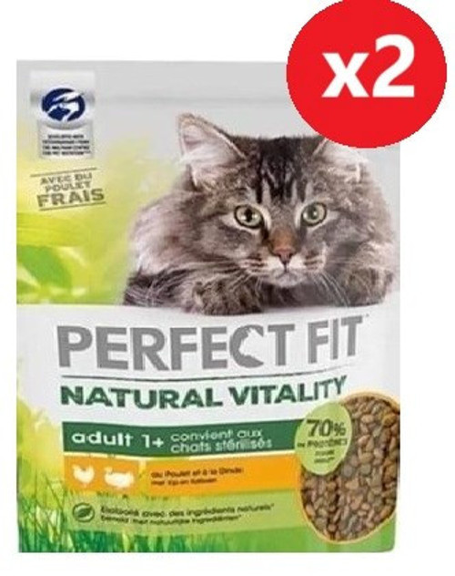 Fıt Natural Vitality Yetişkin Tavuk Hindi Aromalı Kedi Maması 1 Kg*2 Adet