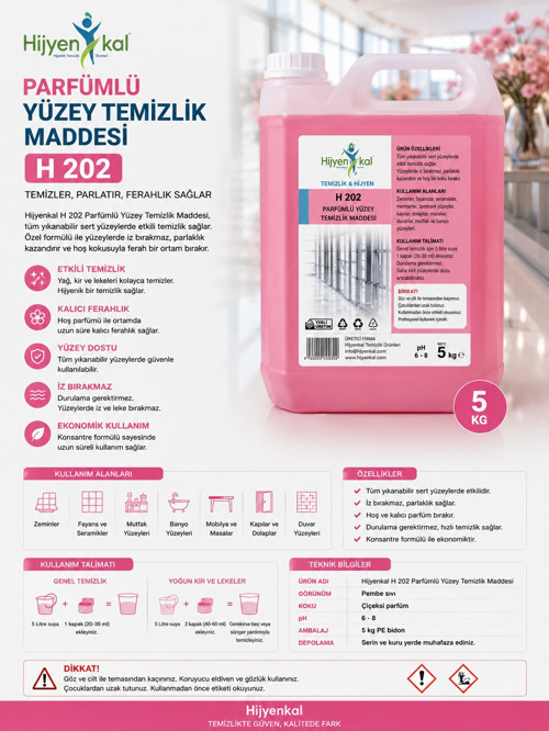 Parfümlü Yüzey Temizlik Maddesi H 202 5 kg