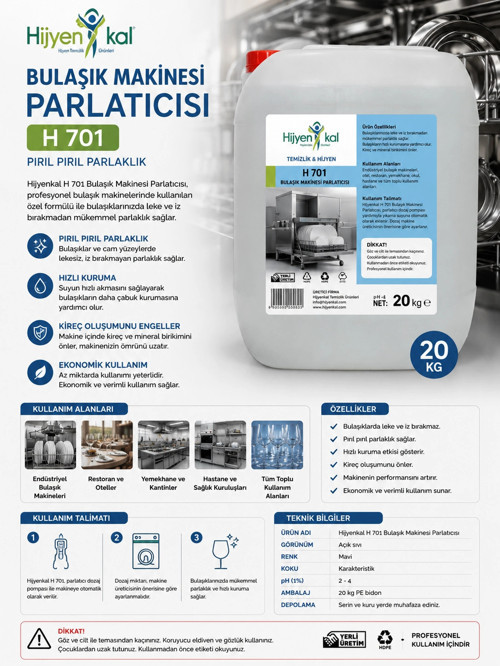 Bulaşık Makinesi Parlatıcısı H 701 20 kg