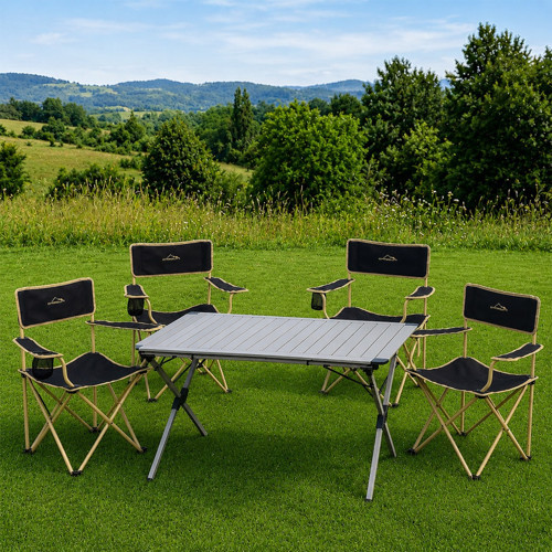 Campout Alüminyum XXL Büyük Masa + 4 Campout Mogan Sandalye Set