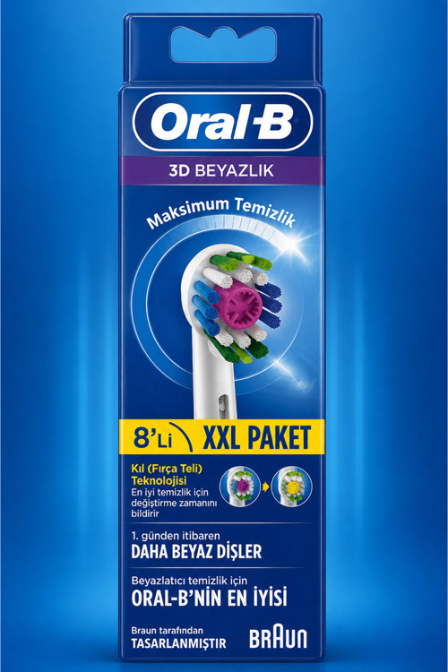 Oral-B 3D White 8'li Diş Fırçası Yedek Başlığı