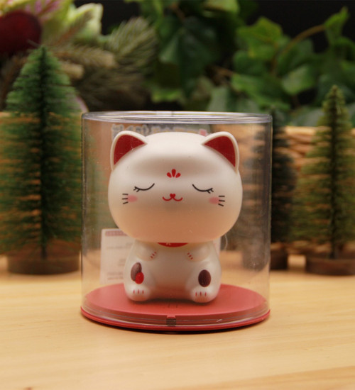 Japon Kültürü Maneki Neko Bereket Şans Kedisi Solar Panelli - Kafa Sallayan - Model1