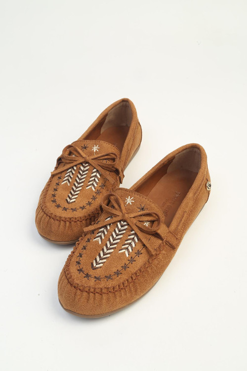 Taba Kadın Loafer Babet Bohem Nakış Detaylı PC-4200