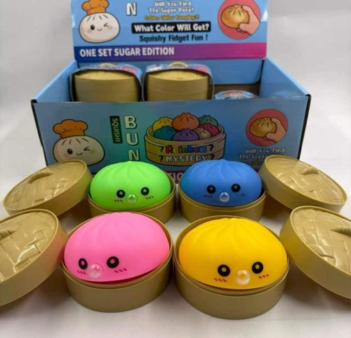 Dumpling Squishy Sürpriz Renkli Çin Mantısı - Baloncuk Çıkaran Rainbow Mystery Squishy