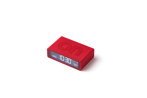 Flip Mini Şarj Edilebilir Alarm Saat Açık Kırmızı