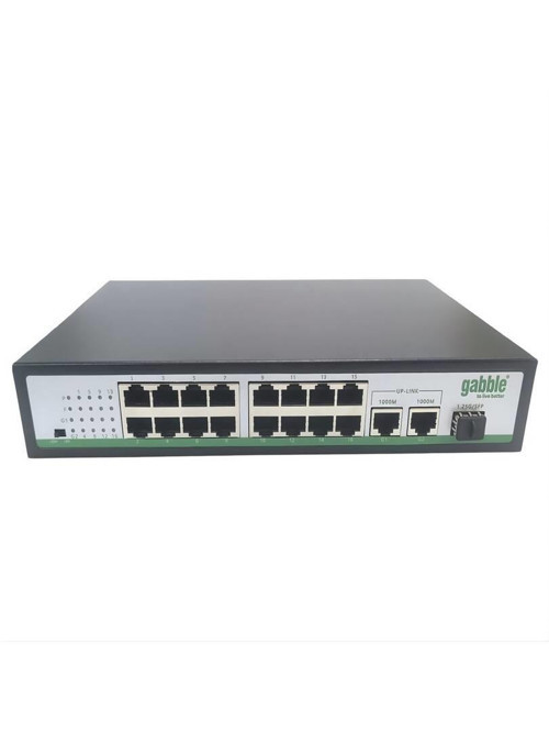 GAB-P162MGS 16 Port 10/100 Mbps + 2 Port Gigabit Uplink + 1 Port Gigabit SFP PoE Switch