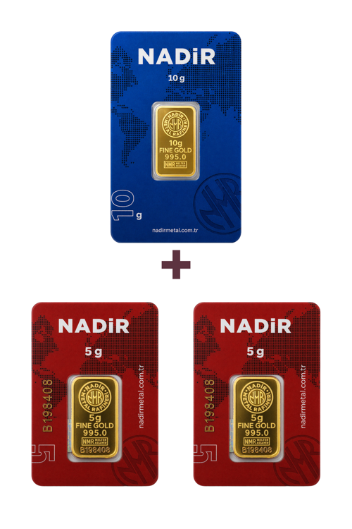 24 Ayar 20 Gram Külçe Altın (1 Adet 10 Gram Külçe Altın + 2 Adet 5 Gram Külçe Altın )