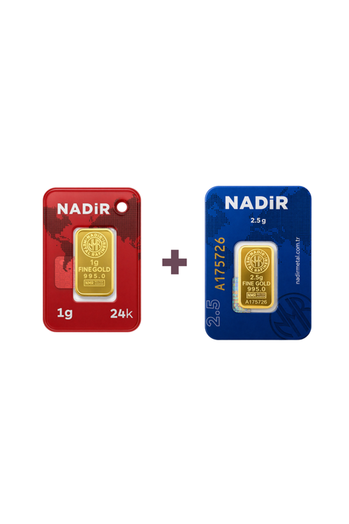 24 Ayar 3,5 Gram Külçe Altın (1 Adet 2,5 Gram Külçe Altın + 1 Adet 1 Gram Külçe Altın )
