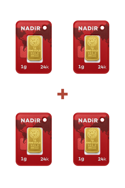 24 Ayar 4 Gram Külçe Altın (4 Adet 1 Gram Külçe Altın )